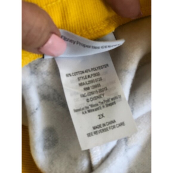 Disney Yellow Winnie the Pooh Cropped Cotton Loungewear Sweatpants 2X - Picture 2 of 14